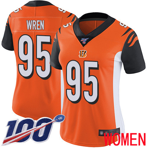 Cincinnati Bengals Limited Orange Women Renell Wren Alternate Jersey NFL Footballl 95 100th Season Vapor Untouchable
